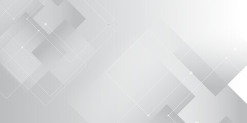 Abstract line or strokes with dots, square line, node point, digital background vector design concept. abstract gradient gray background Future new technology for business or science presentation.