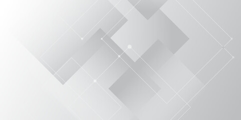 Obraz premium Abstract line or strokes with dots, square line, node point, digital background vector design concept. abstract gradient gray background Future new technology for business or science presentation.