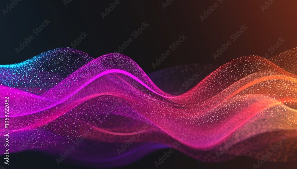Aufkleber a vibrant wave of colorful light with sparkling particles, representing dynamic energy and creativit