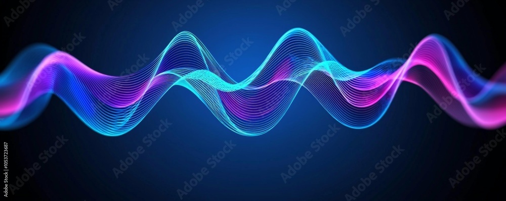 Aufkleber dynamic wave patterns in vibrant colors exploring the intersection of sound and light in digital art