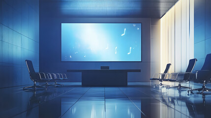 Fototapeta premium Modern Corporate Meeting Room with Large Screen