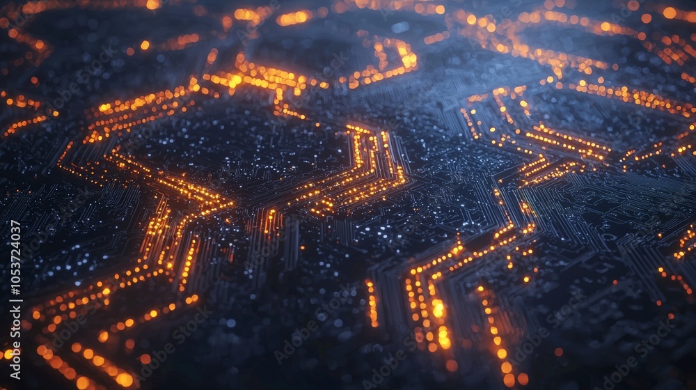 Poster intricate circuitry with glowing lines a stunning visualization of modern technology and innovation 