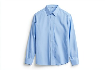 Light blue dress shirt isolated on white background