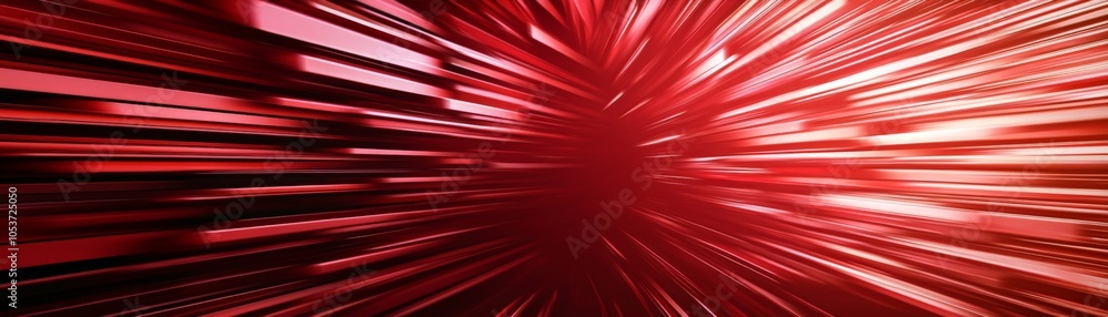 Poster a vibrant explosion of red light rays radiating outward, creating a dynamic and energetic visual eff