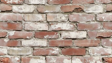 Obraz premium white and red paint peels from brick tops