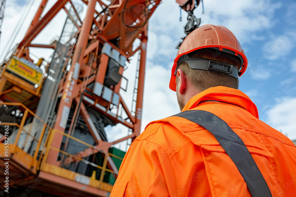 Poster construction site with cranes generative ai image