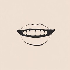 Fototapeta premium minimalistic vector illustration of a womans smile