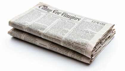 Newspaper on white background, isolated 