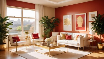 Fototapeta premium Photo interior modern design room 3d illustration 