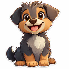 Obraz premium Animal stickers with a Cute cartoon dog on a white background