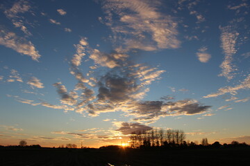 coucher soleil en Pévèle 