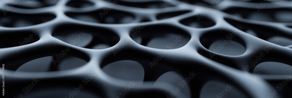 Aufkleber abstract 3d illustration: digital neural networks and data flow; monochrome palette