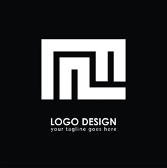 MN NM Logo Design, Creative Minimal Letter NM MN Monogram