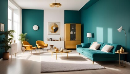 Photo interior modern design room 3d illustration
