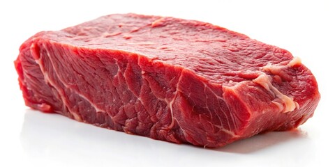 Obraz premium Raw beef meat isolated on white background, Worm's Eye View