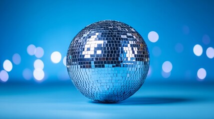 Fototapeta premium Glittering disco ball reflecting light across a dance floor, capturing the high-energy vibe of a New Year’s Eve party 