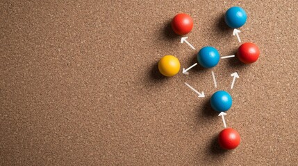 Story outline pinned to a corkboard, arrows connecting ideas, representing the planning phase for National Novel Writing Month 