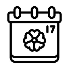 Calendar st patrick outline style