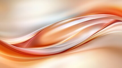 Obraz premium A tight shot of a wavy pattern against a backdrop of white, orange, and beige Above, a soft light blur emerges from image's uppermost edge