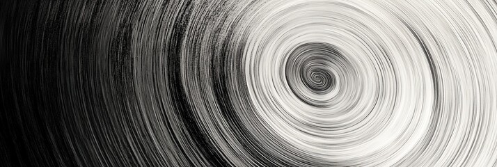 Obraz premium Abstract swirling radial pattern with grainy monochrome texture. AI generated
