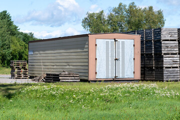 A metal building used for storage
