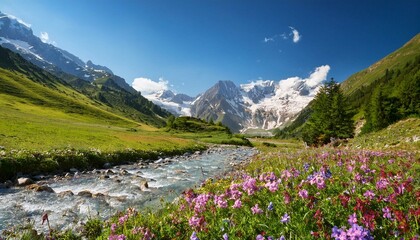 alpine meadow in the mountains