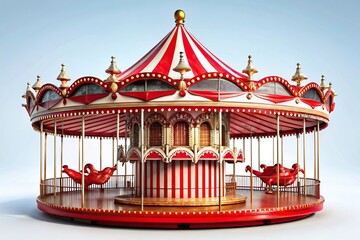 Red and white carousel