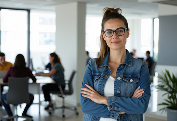 Obraz premium Confident Woman in Office Environment