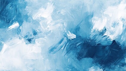 Obraz premium Abstract Blue and White Painting Texture Background with Gestural Brush Strokes for Abstract Art Design