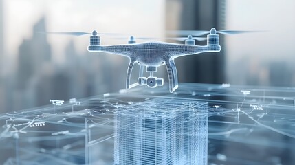 3D Scanning Drone Over Skyscraper in Real Time
