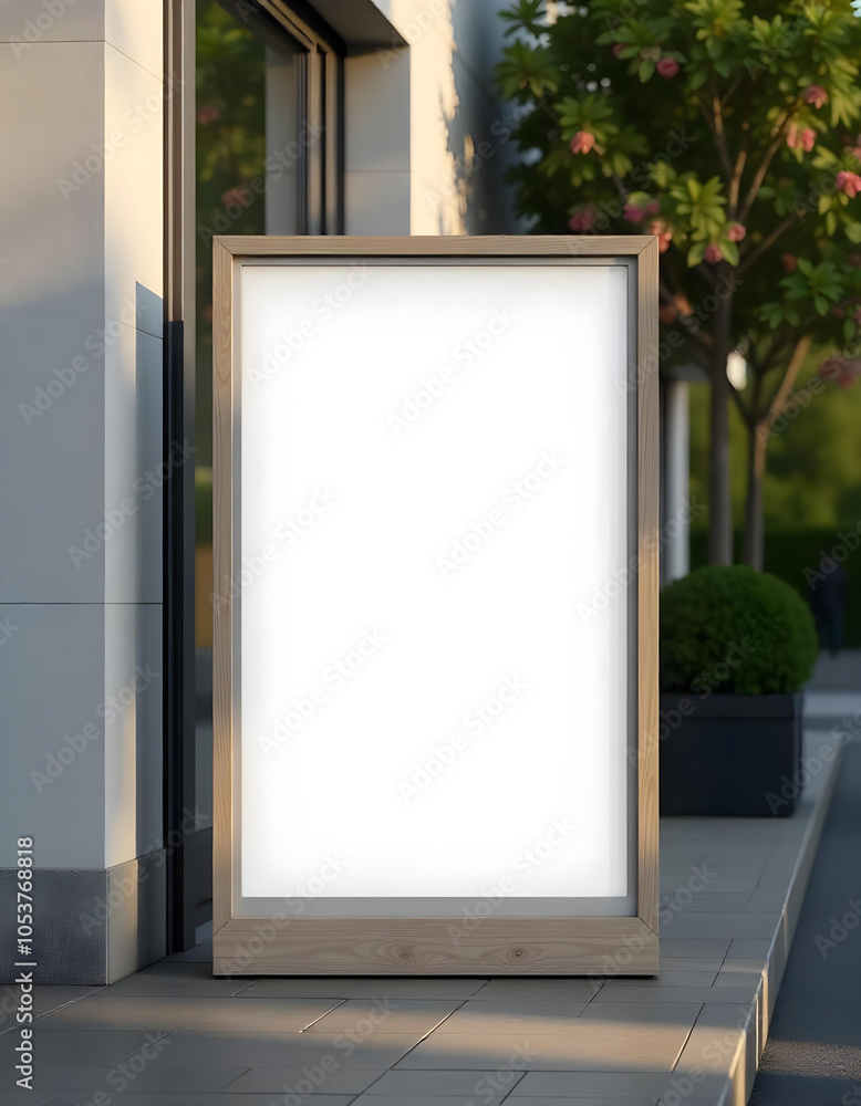 Wall mural blank white billboard for business mockup on strret wall