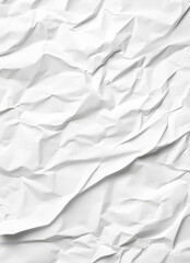 Obraz premium Crumpled white paper texture, abstract background, chaotic creased pattern