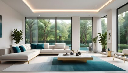 Fototapeta premium Photo interior modern design room 3d illustration 