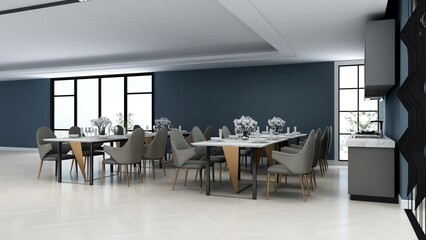 office pantry area 3d render interior design