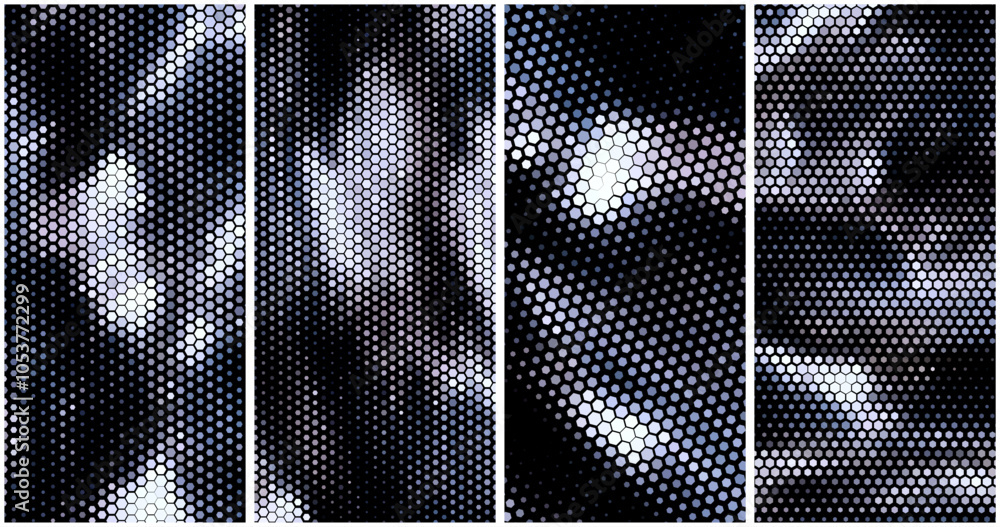 Aufkleber abstract geometric colorful graphic design print honeycomb pattern. vector illustration.