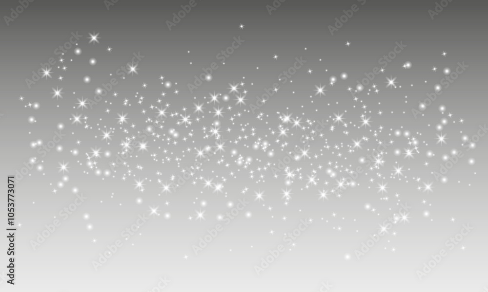Poster glittering vector dust on transparent background. glittering white lights. christmas holiday glow pa