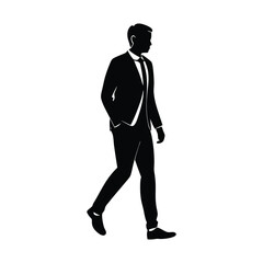 Silhouette of a Man Walking vector illustration