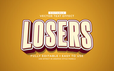 3d editable loser text effect graphic style template