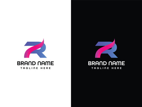 R Letter Leaf Aroplane Logo Design 