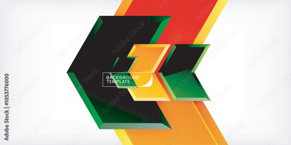Aufkleber vector 3d arrow techno design template