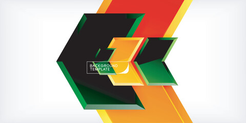 Vector 3d arrow techno design template