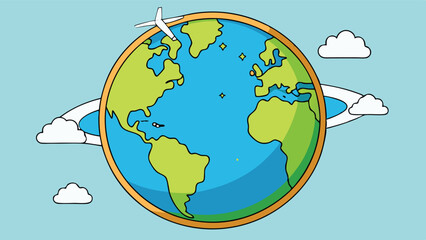 Airplane Flying Over Earth Globe: A Stunning Visual of Global Travel and Exploration