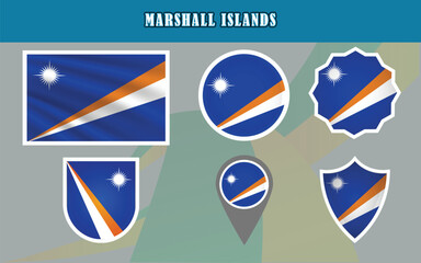 National Flag of Marshall Islands vector, featuring the vibrant orange and white stripes with a radiant star. Ideal for educational, cultural, or international-themed projects.