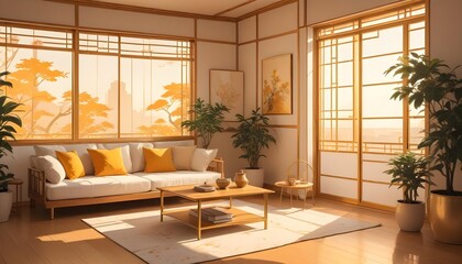 Photo interior modern design room 3d illustration
