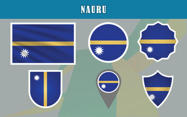 Vector illustration of Nauru’s national flag with vibrant colors and striking design. Perfect for use in geography, international events, and cultural education materials.