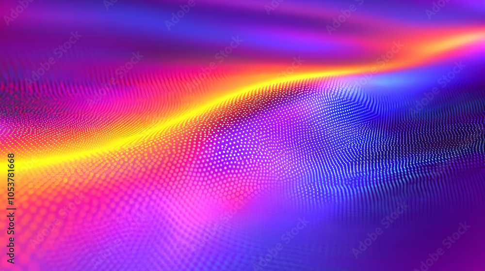 Poster abstract 3d background with wavy pattern and neon gradient colors