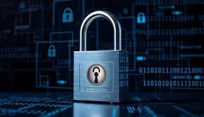 Digital Fortress: A Padlock Secures Binary Code Data