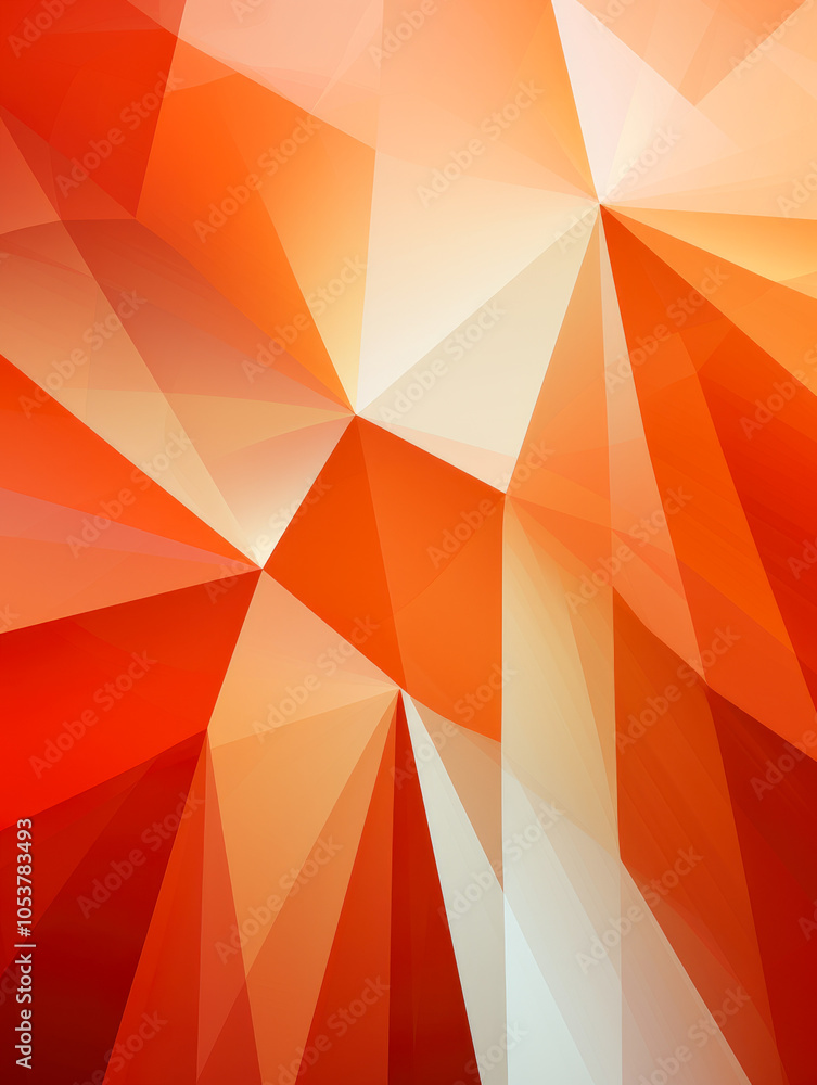 Poster a vibrant abstract design with geometric shapes in shades of orange, creating a dynamic and modern p