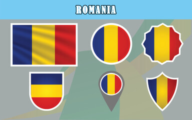 National Flag of Romania vector illustration with iconic blue, yellow, and red tricolor. Perfect for educational projects, international presentations, and cultural content.