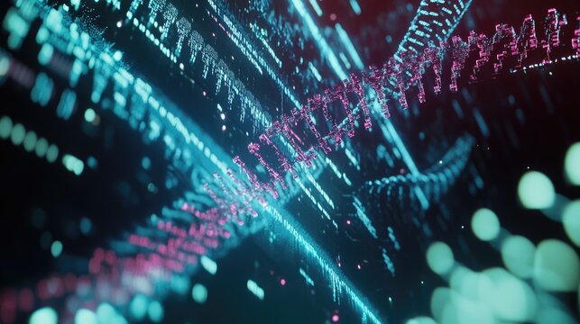A digital holographic display of DNA strands, symbolizing the innovation and precision of cutting-edge genetic science